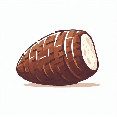 Illustration of a whole taro isolated on a white background.のイラスト素材