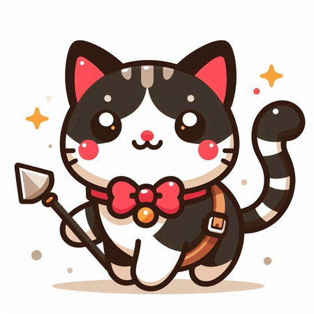 Cute cat cartoon character. Vector illustration in a flat style.のイラスト素材