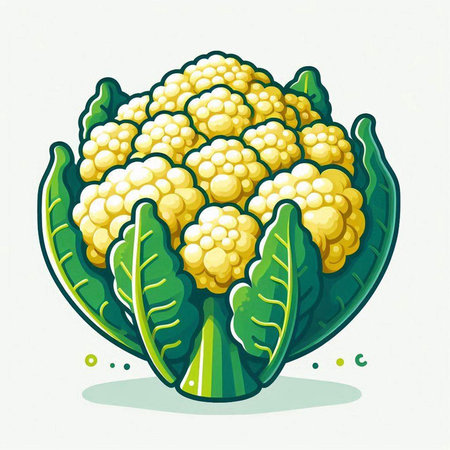Cauliflower vector illustration. Cauliflower isolated on white background.のイラスト素材