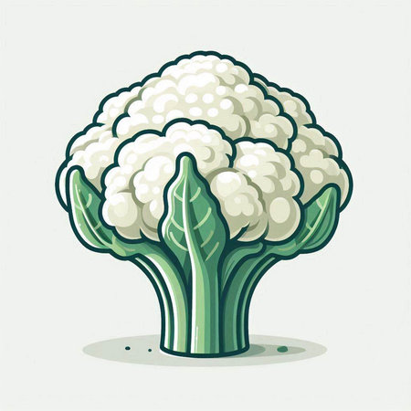 Cauliflower vector illustration. Cauliflower isolated on white background.のイラスト素材