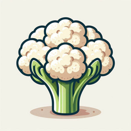 Cauliflower vector illustration. Cauliflower isolated on white background.のイラスト素材