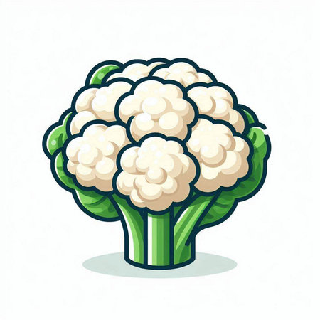 Cauliflower vector illustration. Cauliflower isolated on white background.のイラスト素材