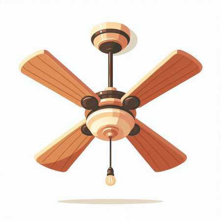 Ceiling fan isolated on white background. Realistic vector illustration.のイラスト素材