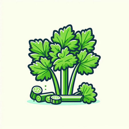 Celery, parsley, celery, parsley vector iconのイラスト素材