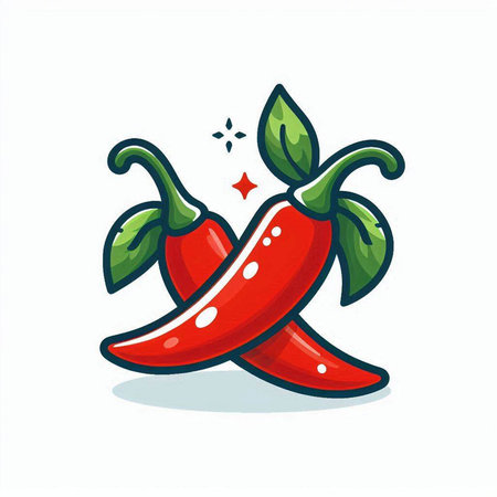 Red hot chili pepper isolated on a white background. Vector illustration.のイラスト素材