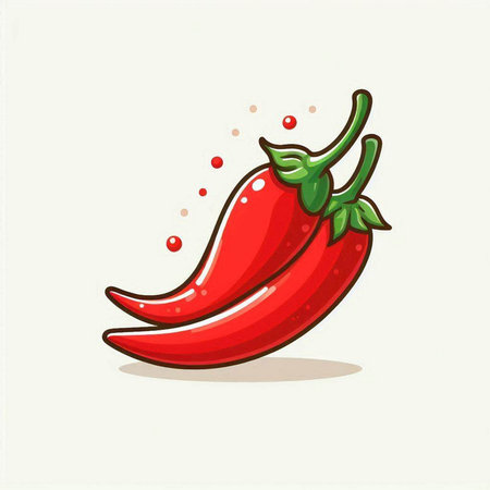 Hot chili pepper. Vector illustration of a red chilli pepper.のイラスト素材