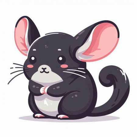 Cute cartoon chinchilla. Vector illustration isolated on white background.のイラスト素材