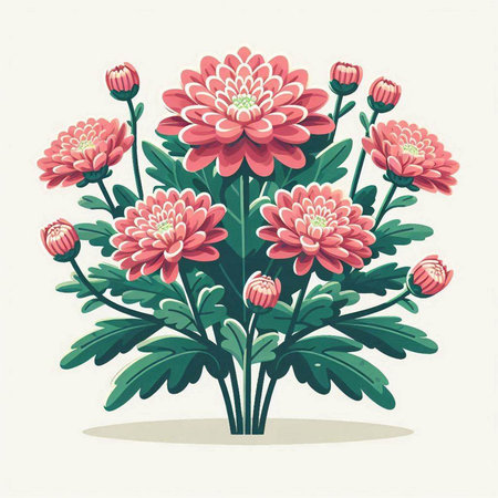 Bouquet of chrysanthemums. Vector illustration.のイラスト素材