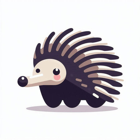 Cute hedgehog cartoon isolated on white background. Vector illustration.のイラスト素材