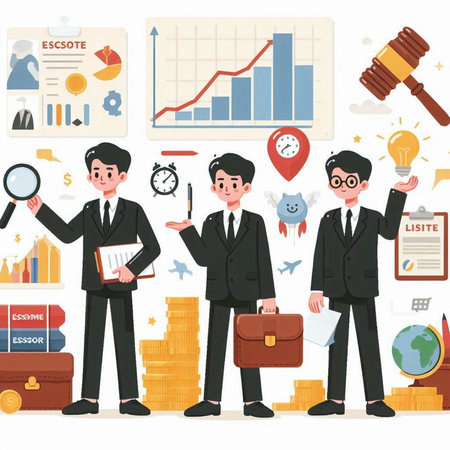 Businessman character in a flat style. Businessman vector illustration.のイラスト素材