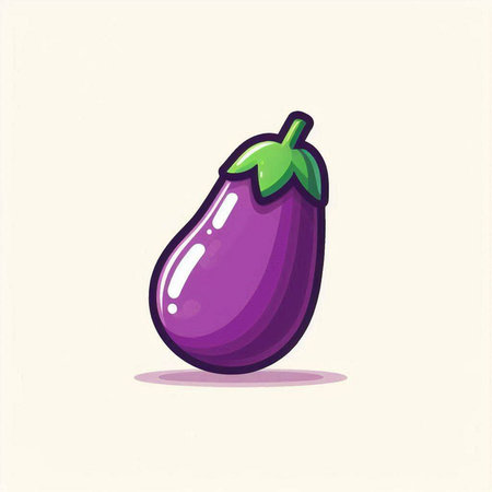 Eggplant vector illustration. Hand drawn eggplant isolated on white background.のイラスト素材