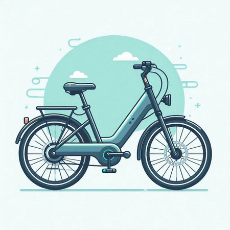 Vector illustration of bicycle in flat design style. Isolated on white background.のイラスト素材
