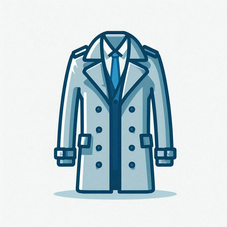 Vector illustration of a blue coat on a white background. Isolated.のイラスト素材