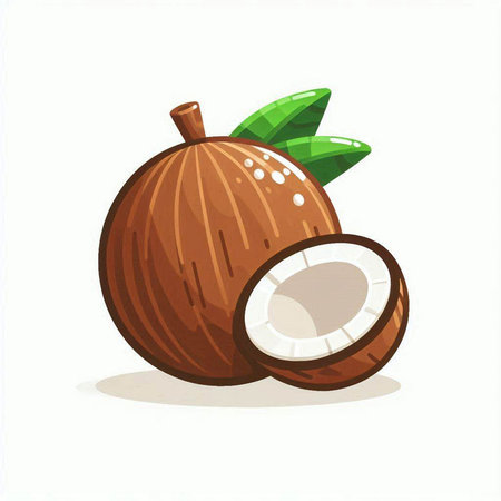 Coconut vector illustration isolated on white background. Coconut icon.のイラスト素材