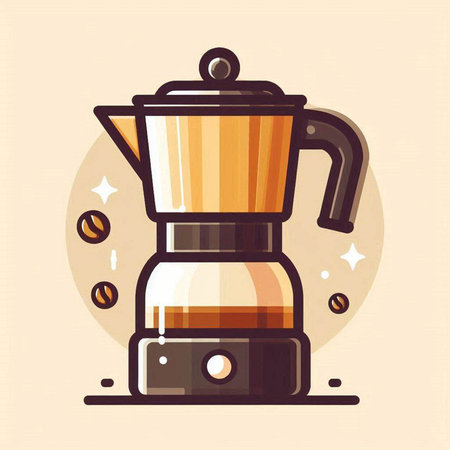 Coffee maker icon. Vector illustration of a coffee maker.のイラスト素材