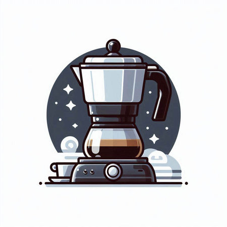 Coffee maker on the white background. Vector illustration. Eps 10のイラスト素材