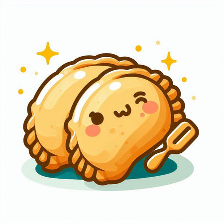 Illustration of a Cute Baklava on a white backgroundのイラスト素材