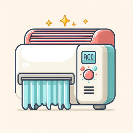 Air conditioner vector illustration in cartoon flat style. House appliance.のイラスト素材