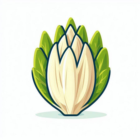 Illustration of chicory isolated on white background. Vector illustration.のイラスト素材
