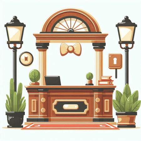 Illustration of a vintage bar counter on a light background. Vector illustrationのイラスト素材