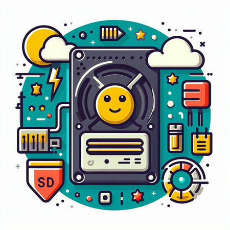 Vector illustration of a flat design of a personal computer. Concept for web banners, printed materials and advertising.のイラスト素材