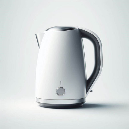 Electric kettle on a white background. 3d rendering. Mock upのイラスト素材