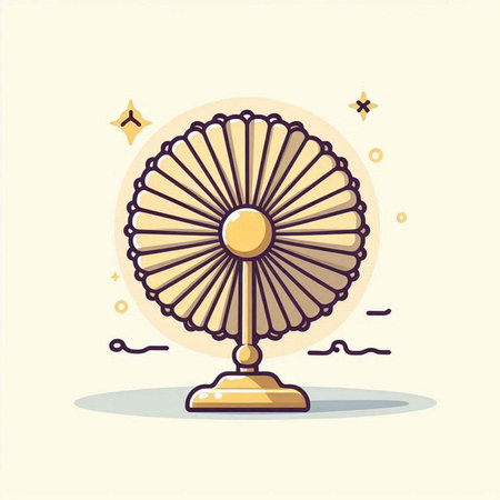 Vintage fan icon. Vector illustration for your graphic design. EPS10のイラスト素材