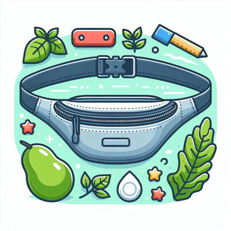 Fashionable female bag and accessories. Vector illustration in cartoon style.のイラスト素材