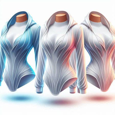 3d rendering of a female figure in white and blue isolated on white backgroundのイラスト素材