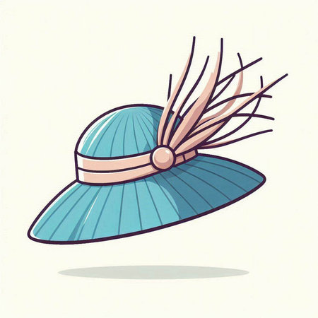 Vintage hat, hand drawn vector illustration on a white background.のイラスト素材