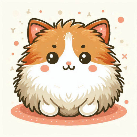 Cute Cute Kitten in cartoon style. Vector illustration.のイラスト素材