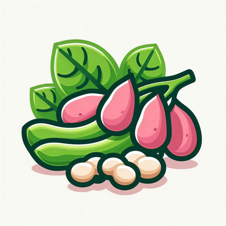 Vegetable icon. Vector illustration of radish and peas.のイラスト素材