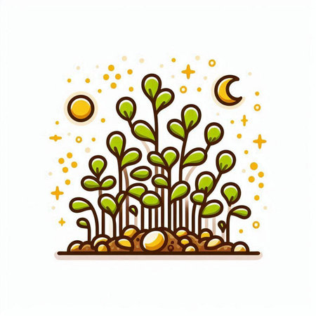 Vector illustration of a tree growing in the ground. Flat style.のイラスト素材
