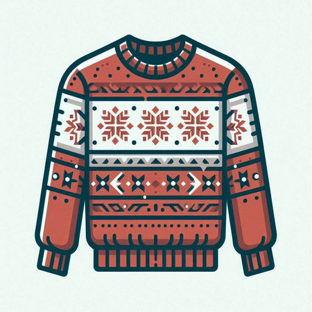 Winter sweater with snowflakes. Vector illustration in retro style.のイラスト素材