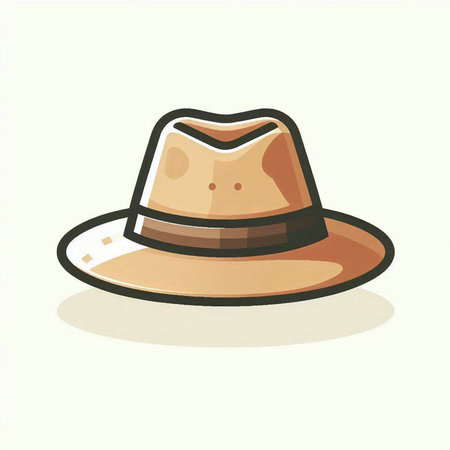 Cowboy hat isolated on white background. Vector illustration in cartoon style.のイラスト素材