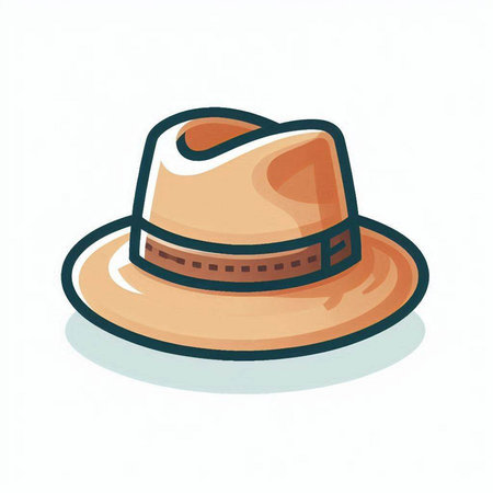 Illustration of a cowboy hat isolated on a white background - vectorのイラスト素材