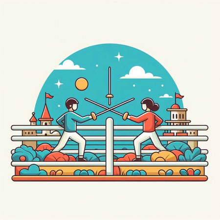Vector illustration of a man and a woman playing tug of war.のイラスト素材