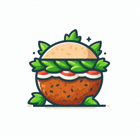 Cute fast food icon. Vector illustration of fast food icon.のイラスト素材