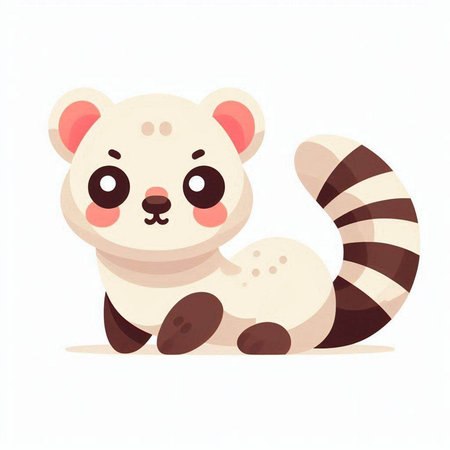 Cute cartoon panda. Vector illustration on a white background.のイラスト素材
