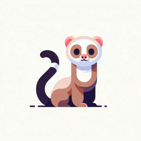 Cute lemur. Vector illustration of a cute animal character.のイラスト素材