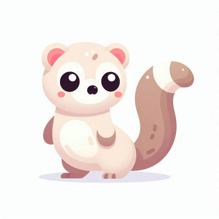 Cute little chipmunk cartoon character. Vector illustration isolated on white background.のイラスト素材