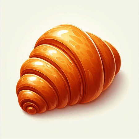 illustration of a croissant in the form of a shellのイラスト素材