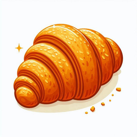 Croissant icon isolated on white background. Realistic vector illustration.のイラスト素材