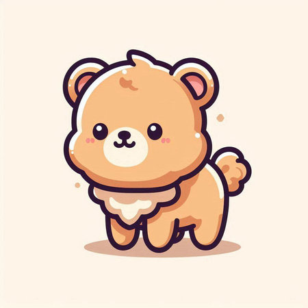 Cute little bear character vector illustration. Cute cartoon bear icon.のイラスト素材