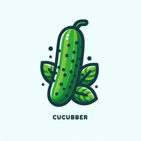 Cucumber logo. Cucumber icon. Vector illustration.のイラスト素材