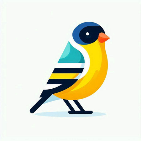 Vector illustration of cute little bird on white background. Flat style.のイラスト素材