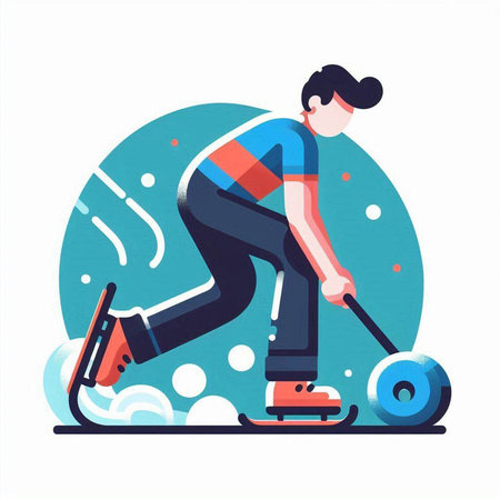 Vector illustration of a man riding an electric scooter. Flat styleのイラスト素材