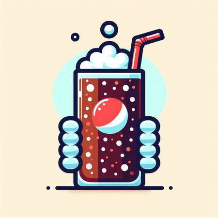 Cocktail with soda. Vector illustration in flat design style.のイラスト素材