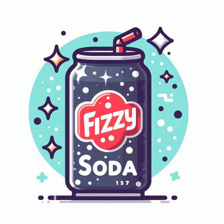 Soda can. Vector illustration in flat style on white background.のイラスト素材