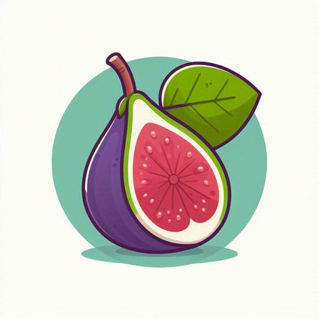 Figs. Vector illustration. Isolated on a white background.のイラスト素材